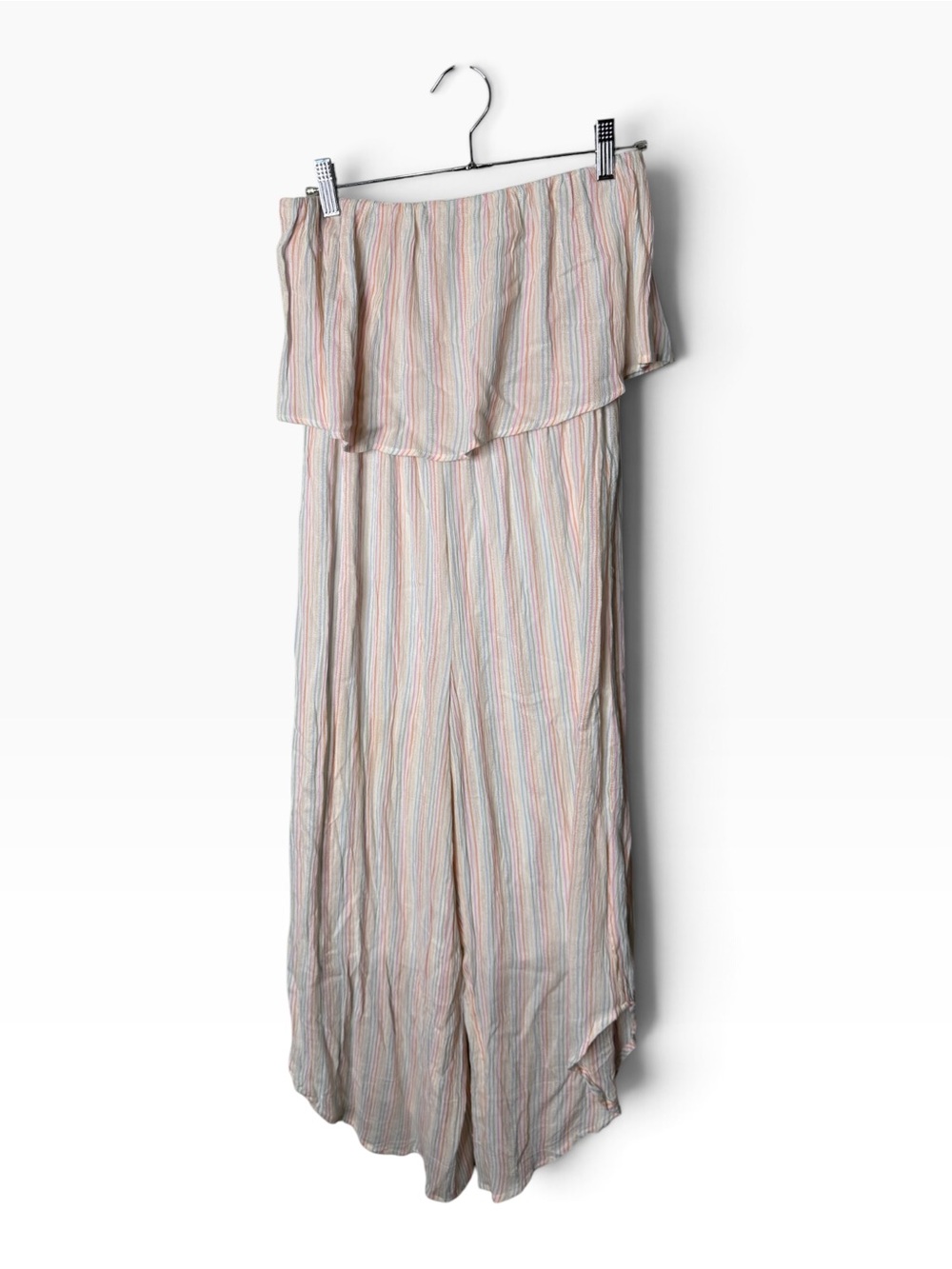 Japna Pastel Multi Size M Striped Ruffle Jumpsuit